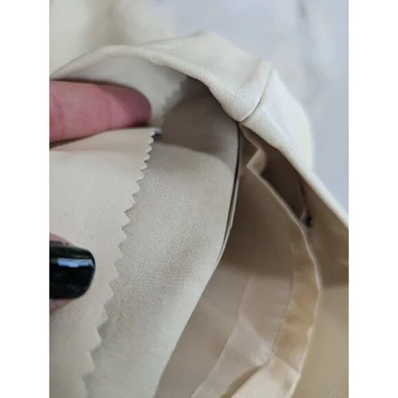 NWT Ledge Leather Men's 50 Lambskin Pants Ivory Cream Pleated Big & Tall Luxury